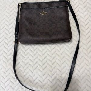 Coach Dark Brown and Black Crossbody Bag